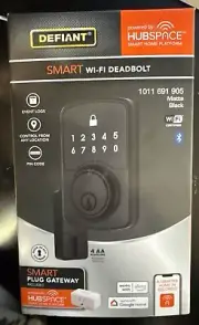 NEW SEALED Defiant Hubspace Smart WiFi Deadbolt Set Matte Black *LOWEST PRICED*
