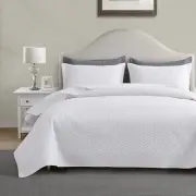 Quilt Set Oversized King Bedspreads, 128"X120" Lightweight White Bedspread Light
