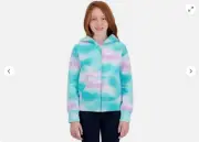 CALVIN KLEIN TIE DYE GIRLS FULL ZIP HOODIE (AQUA SKY M 10/12)NWT