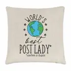 World's Best Post Lady Cushion Cover Pillow Funny Joke Favourite Postman