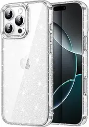 JETech Glitter Case for iPhone 16 Pro Max 6.9-Inch, Bling Sparkle Shockproof Phone Bumper Cover, Cute Sparkly for Women and Girls (Clear)