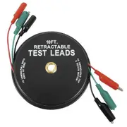 Retractable Red Black & Green Lead Alligator Test Troubleshooting Cable Set 3m