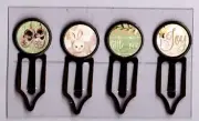 Graphic45 LITTLE ONE #103 Antique Copper (4) Metal Clips HANDMADE