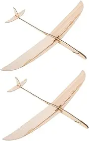 LALADEFIEE 2pcs Wooden DIY Airplane Model: Hand Launch Glider Toy for Painting & Building - Unfinished Wood Aircraft for DIY Project - Outdoor Supplies