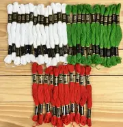 Designs for the Needle Embroidery Floss Lot of 37 Skeins Christmas Colors