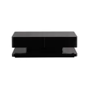 Stylish Coffee Table High Gloss Finish in Shiny Black Colour with 4 Drawers Storage