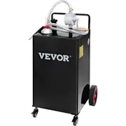 Fuel Caddy Fuel Storage Tank 114L Volume 4 Wheels with Manuel Pump Black
