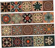 GRIRIW 4pcs Wall Decals Far Kitchen Stickers Home Decor Kitchen Tile Sticker Backsplash Stick Tiles Adhesive Waterproof Tile Decals