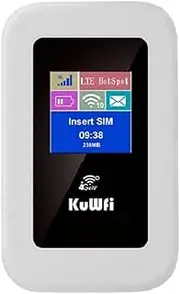 KuWFi 4G Mobile Portable WiFi 4G Wireless Router 150Mbps Hotspot Mini Pocket Car Wi-fi with Sim Card Slot for Travel,Mobile WiFi with Screen Display,UMTS/HSPA/LTE…