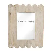Maine & Crawford Mahdi Scalloped 15.5cm Wood Photo Frame Display Natural/White