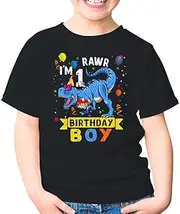 [Generic] Birthday Boy 1 Year Old Cute T Rex Dinosaur Birthday 1st Birthday T Rex Toddler Shirt Gift Boys Girl