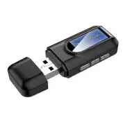 Bluetooth 5.0 Transmitter and Receiver, 2 in 1 Wireless Adapter with LCD Display 3.5mm AUX USB Stereo for PC TV Car Headphones js