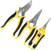 NULYLU 3pcs Gardening Tool Set Stainless Steel Pruning Shears for Tree Trimming Flower Cutting Fruit Versatile Clippers for Gardeners Easy Operation Durable Design