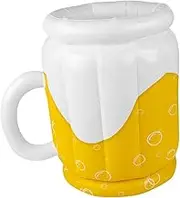 Inflatable Cooler, Drink Serving Container, Beer Cup Shape Ice Bucket with Air Pump for Beach Backyard Pool Party Supplies