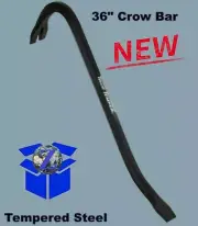 36" CROW BAR Nail Puller Tempered Steel Gooseneck Wrecking Multi-Purpose Utility