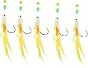 TENOL 5 Pieces Fishing Rigs String Hooks Fishing Accessories Sturdy End Swivel with Luminous Beads Fishing Lures for Bass Mackerel cod