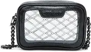 [Steve Madden] Bjelly Clear Quilted Stitch Camera Bag, Black, Black, One Size