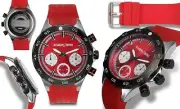 NEW Alexander Dubois 10074 Men's Alsace Series Red Chronograph Tachymeter Watch