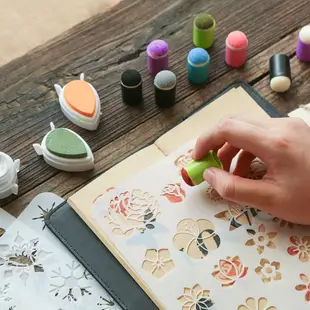 【CHL】手帳 印泥暈染工具 復古印章 塗抹上色DIY 海綿手指套5色40入 繪畫模板尺 藝術創作 DIY創作
