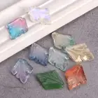 10pcs 25x18mm Maple Leaf Shape Crystal Glass Loose Beads Top Drilled Pendants