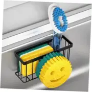 Sponge Holder Smiley Face, Sink Caddy for kitchen Sink, Sink Organizer Black