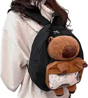 [Generic] Cute Capybara Backpack | Stylish College Bookbag - Plush Animal Backpack for Girls Boys, Large Capacity School Bookbag, Travel Bag Lightweight