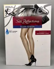 Hanes Silk Reflections Silky Sheer Barely Black CD #Q00718 Control Top NEW