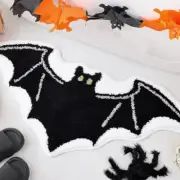 1PC Alien Halloween Floor Mat Horror Party Black Spider Web Entry Door Mat