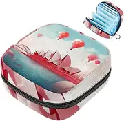 Period Bag,Sanitary Napkin Storage Bag,Australia Building Cartoon House,Tampon Holder for Purse