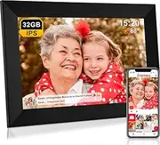 FRAMEO WiFi Digital Photo Frame - 32GB Large Memo with 10.1 Inch HD IPS Touchscreen | Weather Temperature Forecast | Time Clock | Slideshow | Share Photos/Videos from WiFi Phone | 32G-Black