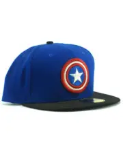 New Era Captain America 59fifty Custom Fitted Hat Size 7 1/4 Avengers Blue NWT
