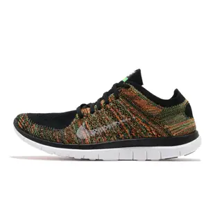 Nike 慢跑鞋 Free 4 Flyknit 男鞋 輕量 透氣 舒適 赤足 運動 訓練 黑 橘 631053006