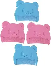 Healeved Cradle Cap Shampoo Brush Comb 4pc Set Gentle Plastic Bath Brush Scalp Comb for Hair Toddler Grooming Kit Bath Scrubber