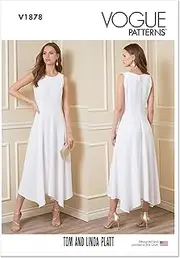 Vogue V1878A5 Misses' and Petite Dress, Size 6-8-10-12-14