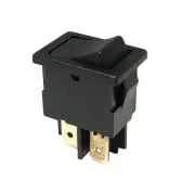 Rocker Switch On/Off 2 Tab 250VAC Black Plastic