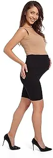 [FUTURO FASHION] Short Maternity Leggings for Women 1/2 Lenght I Pregnacy Pants Elastic Stretchy Shorts Over Bump I Maternity Womens Shorts for Mothers Maternity Shapewear I Sizes S-3XL White