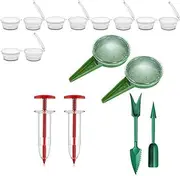 16pcs Mini Seed Spreader, 2025 New Handheld Mini Gardening Spreaders, Sowing Seed Dispenser, Small Seed Planter Tool, Reusable Seedlings Dibber and Seed Planter Tool for Small/Tiny Seeds (Set)