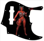 J BASS 5 STRING Graphic Pickguard to fit Fender Bass Guitar Pin Up Demonesque BK