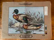 Vintage Margot de Paris "Le Deux Canards" Large Cotton Canvas Tapestry