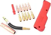 Fdit For 200A MIG MAG Welding Torch Parts Tip Holder Swan Neck Shield Cup Gun Cover Set, Durable Copper Accessories For Improved Performance, Ideal For Welding Enthusiasts, 18pcs (#3)