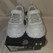 New Under Armour GINF Assert 10 AC Girls 7K 3026191-100 White Pink Sneakers