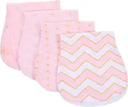 ANDRESLAD 4Pcs Burp Towels Soft Cotton Burp Cloths for Newborns Absorbent Gentle Delicate Skin for Feeding Spit Up Mixed Styles Shower Present
