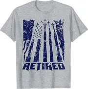 [VidiAmazing] Retired Air Force Military Gifts USA Flag and Jets ds1452 T-Shirt