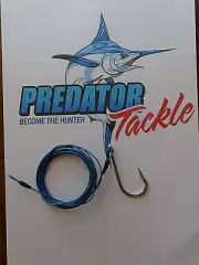 Shark trace 98kg [215 lb] coated 316 s/s49 strand wire 7/0 s/s 7691s hook