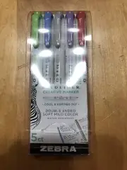 Zebra® Mildliner 5-count Double Ended Chisel Highlighters Fine Tip Markers, Soft