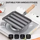 AU Cast Iron Sausage Mold Easy Clean Square Sausage Pan with Heat-Resistant Hand