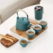 Travel Tea Set Tea Tray Chinese Kungfu Tea Set for Gathering Camping Picnic