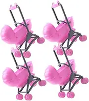 Cartoon Stroller Toy 4pcs Baby Doll Stroller Toy Set for Boys and Girls Pretend Play