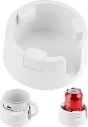 Anti-Spill Cup Holder, Adjustable Inner Diameter Drink Coaster with Sticker, Drink Holder for Home Office Outdoors (White)