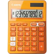 Canon LS-123M Calculator 12 Digit Dual Power Solar Metallic Orange